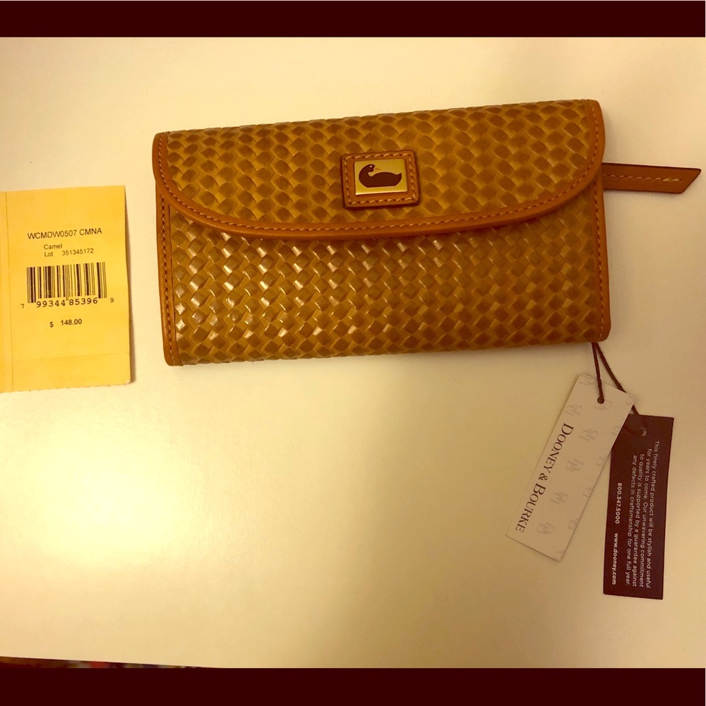 Dooney & Bourke Camel Camden Woven Leather Wallet
